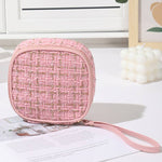 ....SI-26554 Plaid Tweed Cosmetic Makeup Travel Case