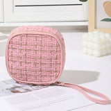 ....SI-26554 Plaid Tweed Cosmetic Makeup Travel Case