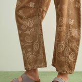 PAISLEY PRINT WASHED JEANS