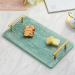 Blue Resin Serving Board with Handles