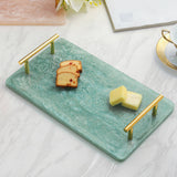 Blue Resin Serving Board with Handles