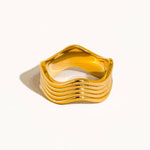 Ivan 18K Gold Non-Tarnish Wavy Ring
