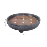 Candle - Lemon Scent Black Ceramic Distressed Footed, 46 Oz