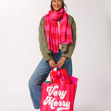 "VERY MERRY" GIFTING TOTE,RED