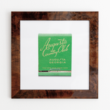 Augusta Country Club Matchbook Art Burl Frame