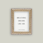 Breathing Dreams Like Air Framed Antique Print