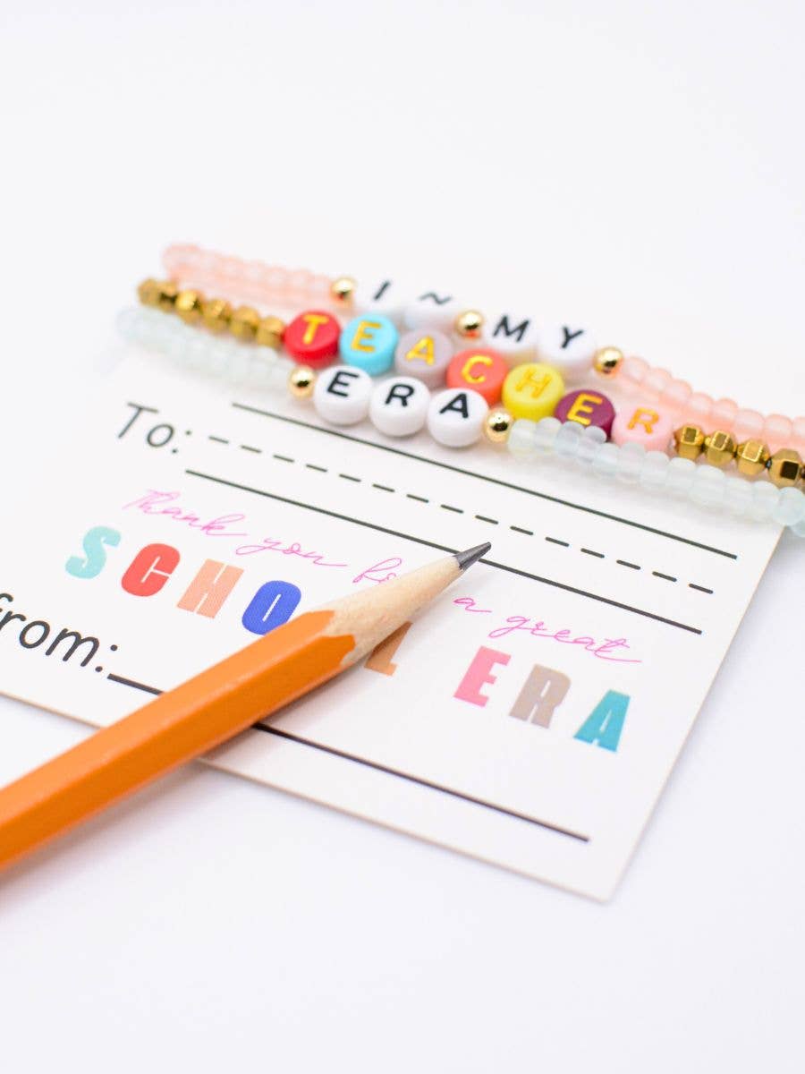 In my Teacher Era Thank you personalized gift bracelet set