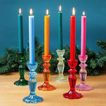 Red Glass Candlestick Holder | Summer | Christmas Decor |