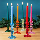 Red Glass Candlestick Holder | Summer | Christmas Decor |