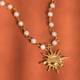 Kalani 18K Gold Non-Tarnish Sun Beaded Necklace