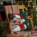 Loop Tufted Santa Claus Green 17" Throw Pillow