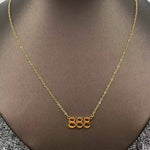 Lucky Numbers 18K Gold Plated Stainless Steel Necklace - FGS