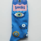 Evil Eye 100% Cotton Women's Crew Socks