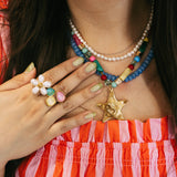 Whimsical Star Beaded Necklace