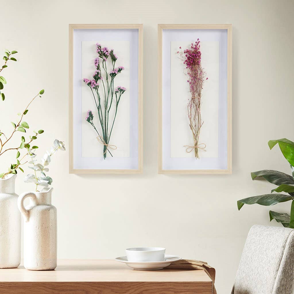 Fresh Flowers Floral Shadowbox Wall Art Decor