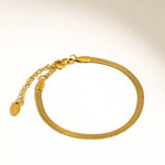 18K Gold Non-Tarnish Flat Snake Chain Necklace & Bracelet