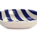 Ceramic stripe  Bowl, Blue 7x5x2 Inches