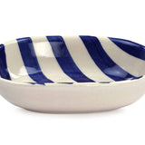 Ceramic stripe  Bowl, Blue 7x5x2 Inches