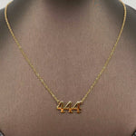 Lucky Numbers 18K Gold Plated Stainless Steel Necklace - FGS