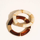 Cove 18K Gold Non-Tarnish Chunky Resin Bangle Set