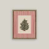 Peppermint Stripe Tree Framed Antique Art