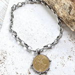 Medallion French Angel coin necklace boutique  jewelry