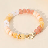 Natural Stone Metal Ball Beaded Bracelet