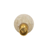 Jude Brass Stacked Sphere Taper Candle Holder Wood & Metal