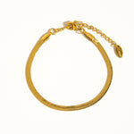 18K Gold Non-Tarnish Flat Snake Chain Necklace & Bracelet