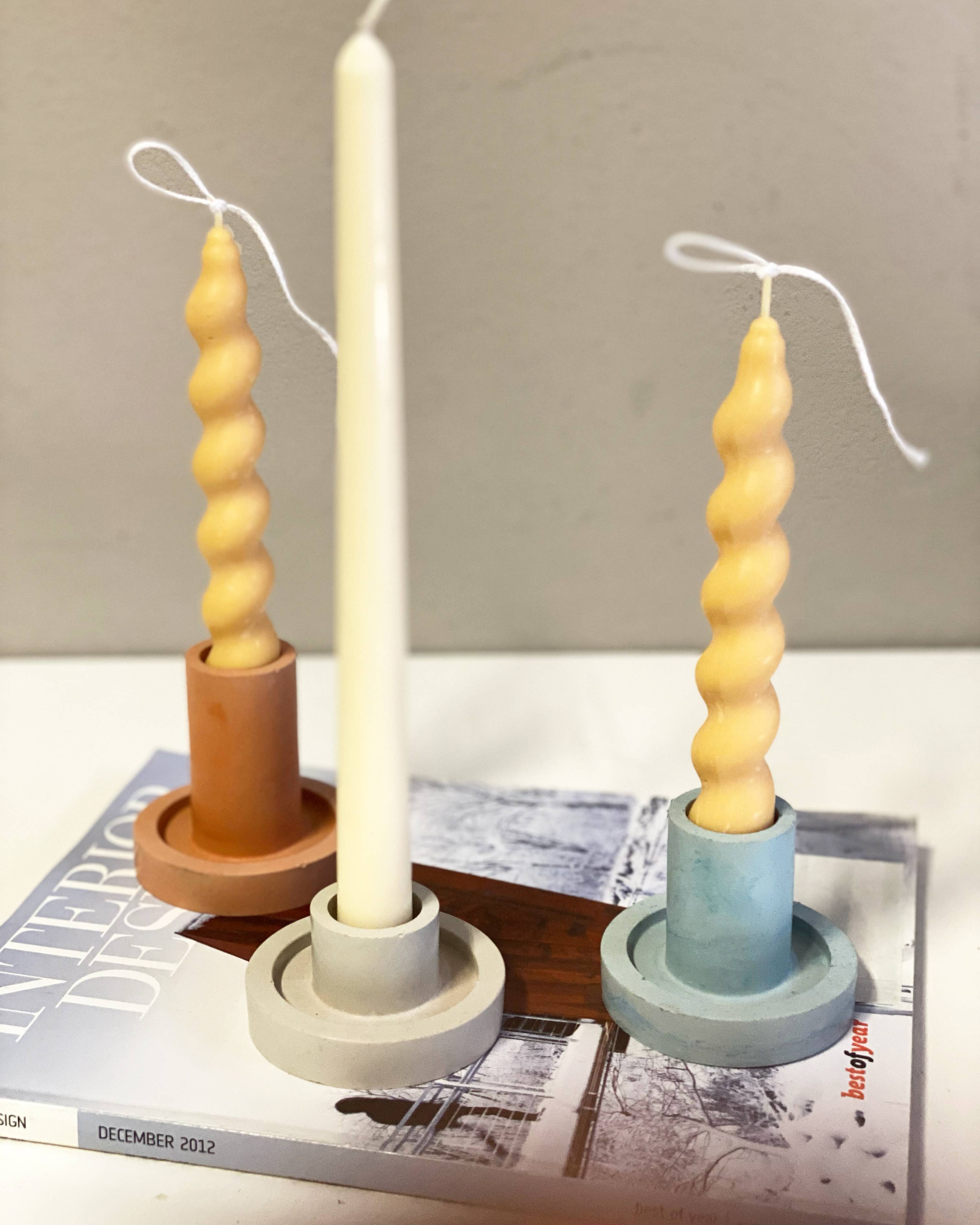 The Round Taper Candle Holder set of 2