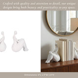 Resin Abstract Sitting Ladies Bookends Set - White, 6 in.