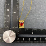 Sparkling Heart Zircon Charm 18K Gold Plated SS Necklace-FGS