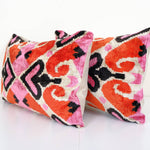 Pink Silk Ikat Velvet Pillow