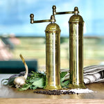 The original 'Brass Mill' - 8" salt grinder and pepper mill set
