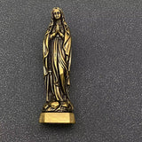 Small Brass Virgin Mary Statue Desktop Ornaments Decoration