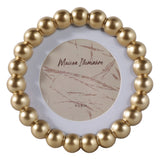 Photo Frame - Gold Glass Elegant Matted Beaded, 6x6 in.