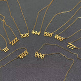Lucky Numbers 18K Gold Plated Stainless Steel Necklace - FGS