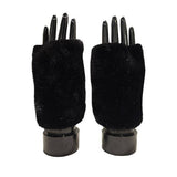 Fingerless faux fur mitten / glove with suede grip