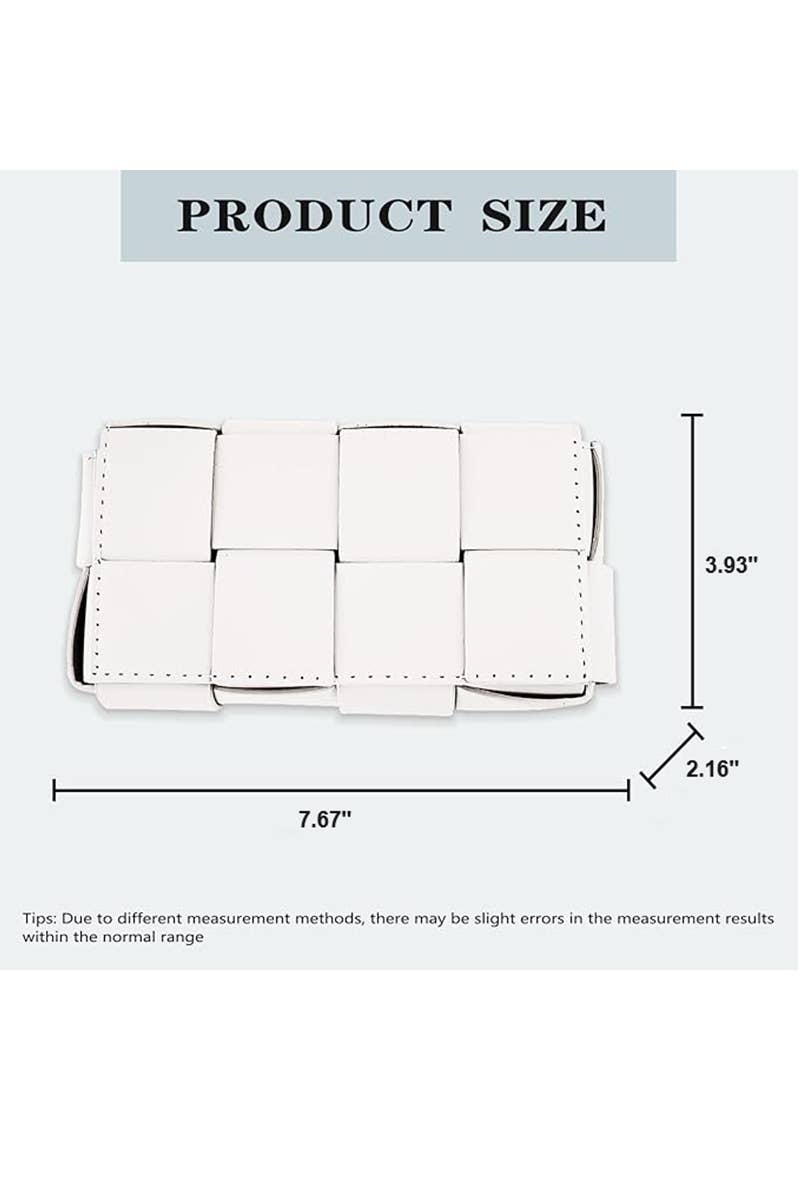 "...._ Vegan Leather Woven Crossbody Waist Bag