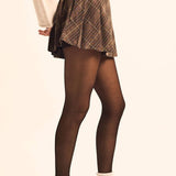 Plaid Bias-Cut Pleated Pocket Mini Skort
