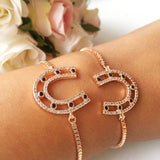 Horseshoe Bracelet, Lucky Charm Bracelet, Zircon Bracelet, Adjustable Bracelet