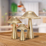 Small Ribbed Mushroom - Gold - 4"H