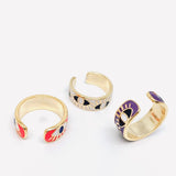 Enamel Gold-Plated Evil Eye Ring