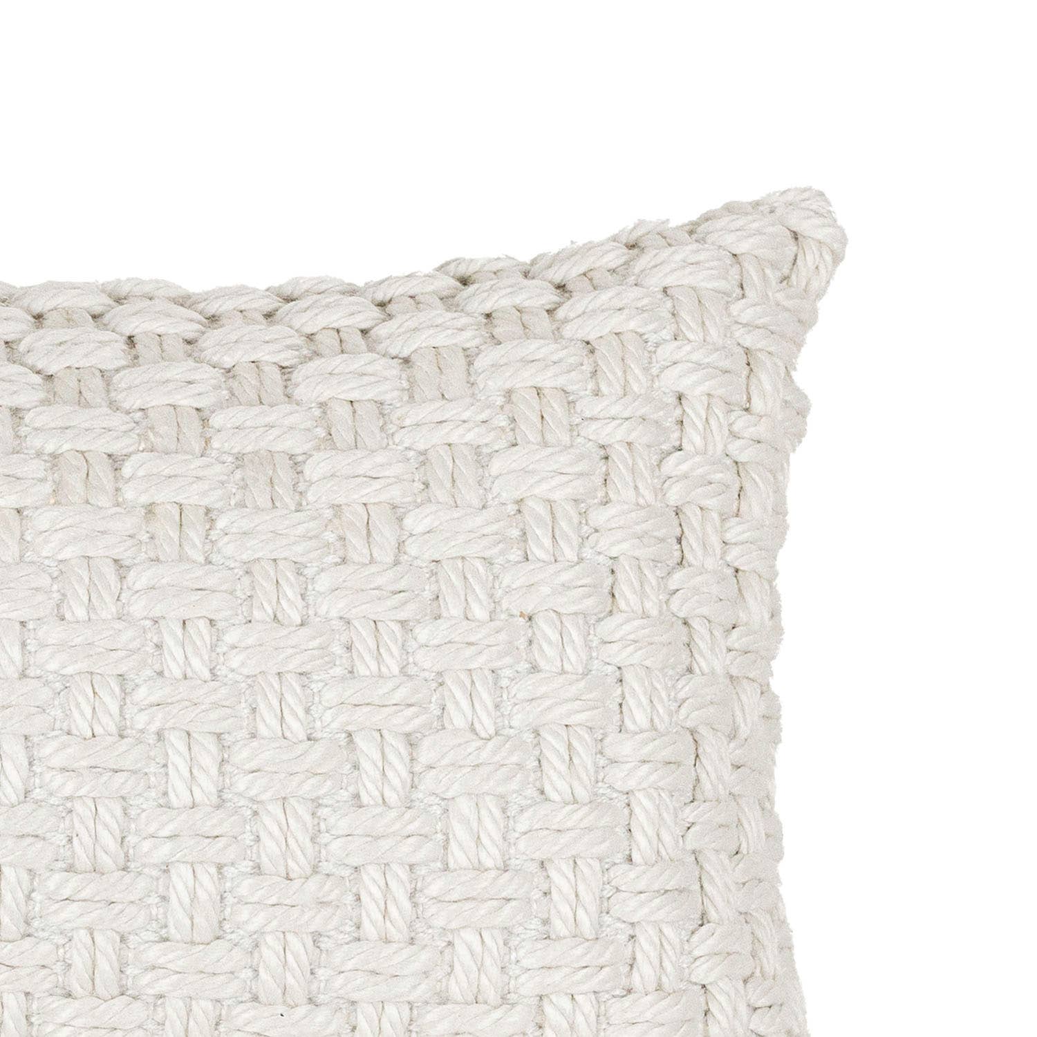 16X24 Hand Woven Sonia Knotted Pillow White