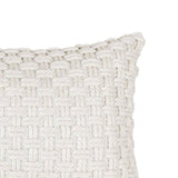 16X24 Hand Woven Sonia Knotted Pillow White