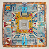 Architectural Print Silk-Feel Bold Artistic Scarf
