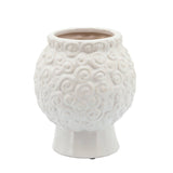 Decorative Planter - White Ceramic Grandma Face, 6 in.