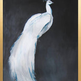 "Majestic White Peacock" Framed Print Wall Art