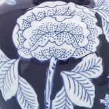 Decorative Vase - Blue Ceramic Floral Chinoiserie, 9 in.