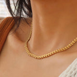 Vern 18K Gold Non-Tarnish Classic Wheat Chain